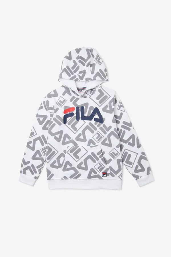 Fila Mikiny Detske Biele - Geometric Print Vypredaj - Slovakia 79486-IOMX